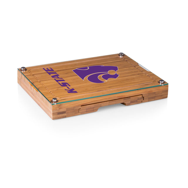 Kansas State Wildcats Concerto Glass Top Cheese Cutting Board & Tools Set