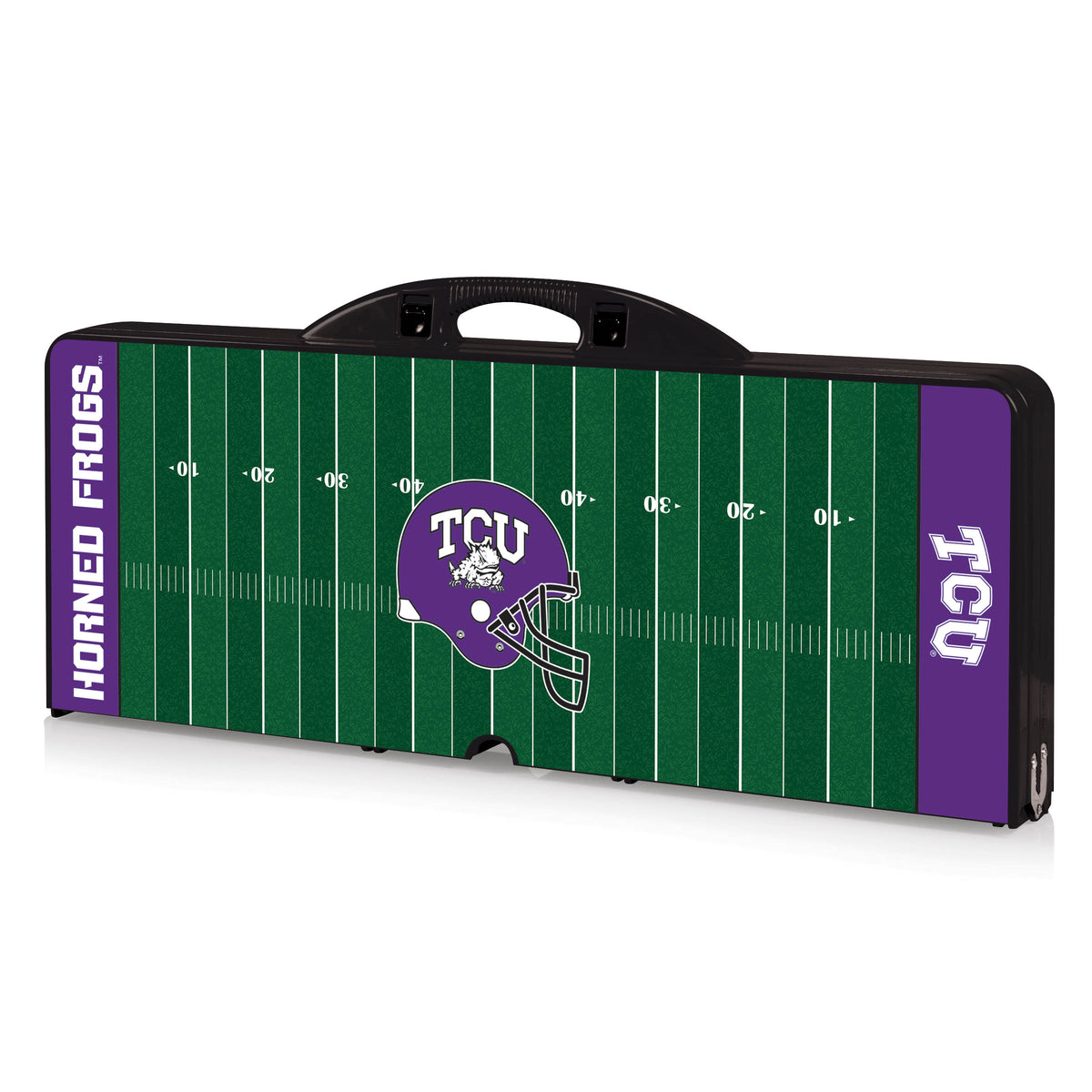 TCU Horned Frogs Picnic Table Portable Folding Table with Seats - Football