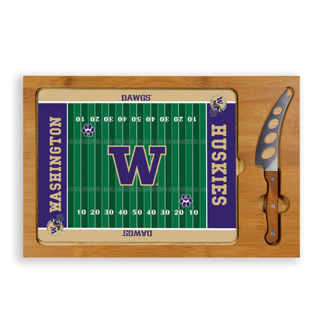 Washington Huskies Icon Glass Top Cutting Board & Knife Set