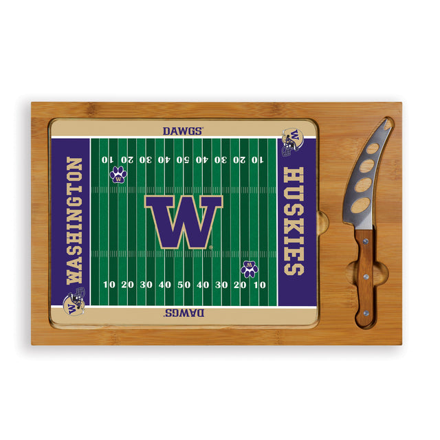 Washington Huskies Icon Glass Top Cutting Board & Knife Set