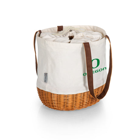 Oregon Ducks Coronado Canvas and Willow Basket Tote