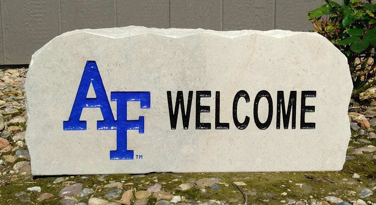 Show your love for the Air Force Academy when you add this Engraved Limestone Decorative Stone to your collection.