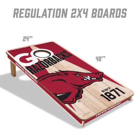 Arkansas Razorbacks 2x4 All Wood Cornhole Game Set