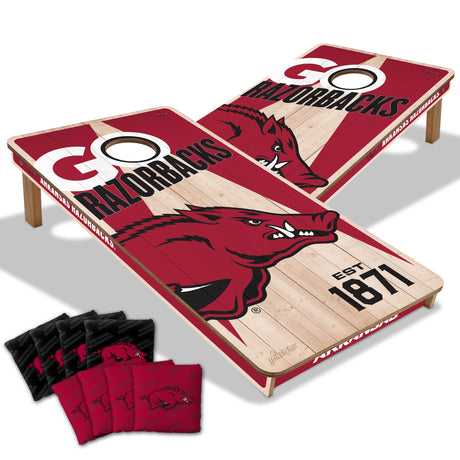 Arkansas Razorbacks 2x4 All Wood Cornhole Game Set