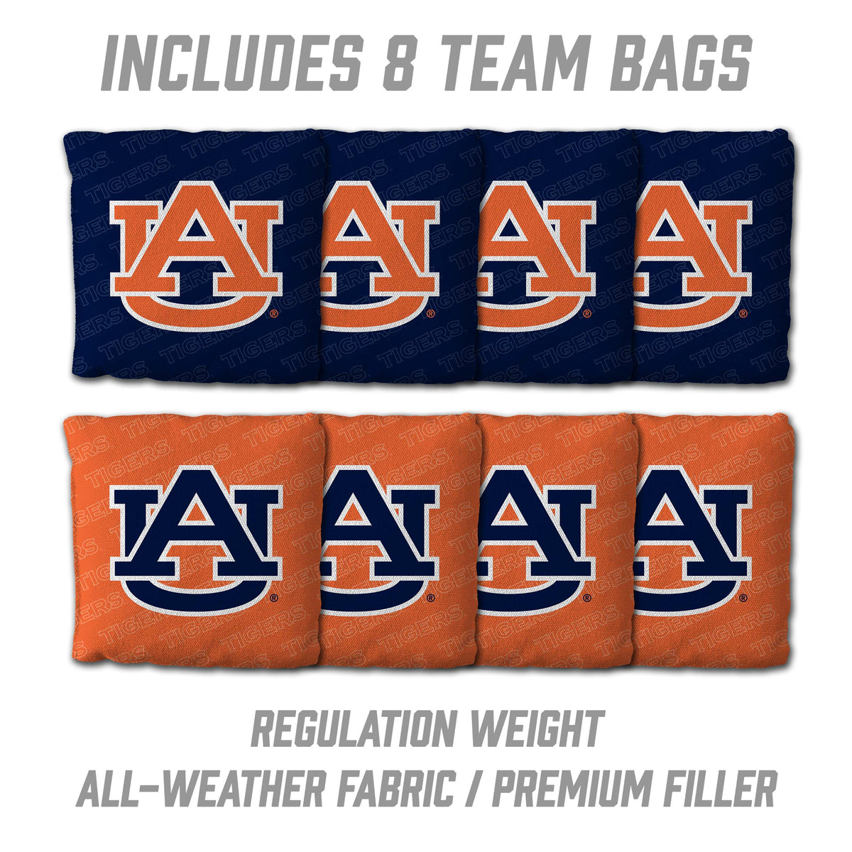 Auburn Tigers 2x4 All Wood Cornhole Game Set
