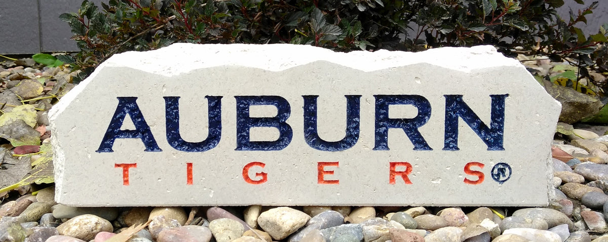 Show your love for the Auburn Tigers when you add this Engraved Limestone Decorative Stone to your collection.