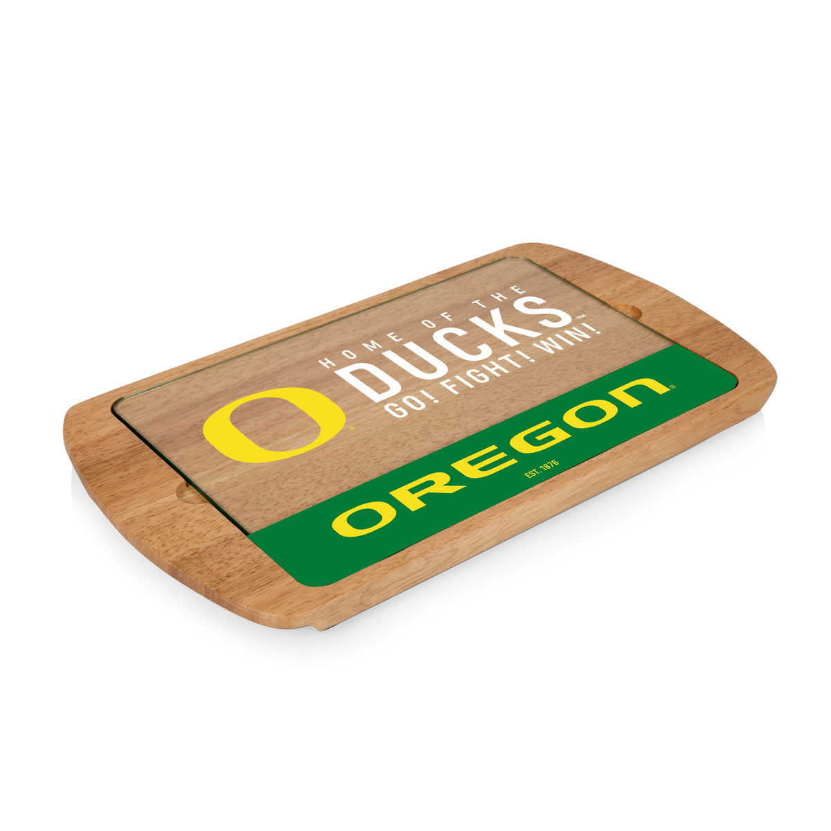 Oregon Ducks Billboard Glass Top Serving Tray