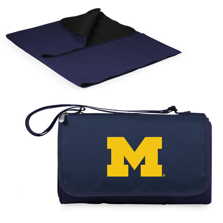 Michigan Wolverines Outdoor Picnic Blanket and Tote - Blue