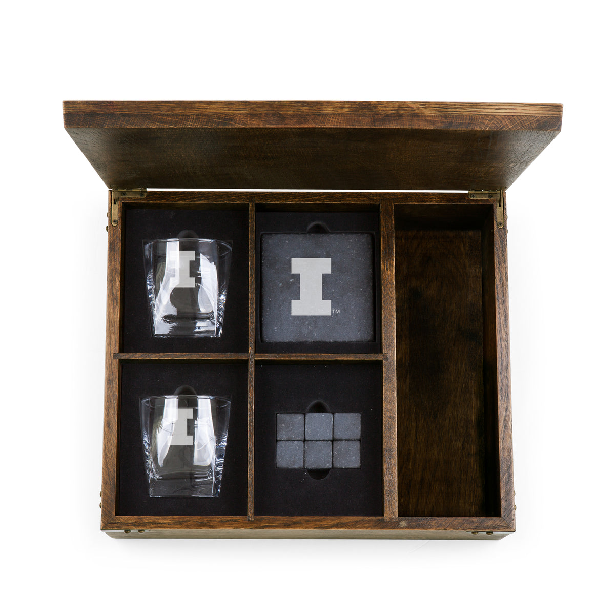 Illinois Fighting Illini Whiskey Box Gift Set