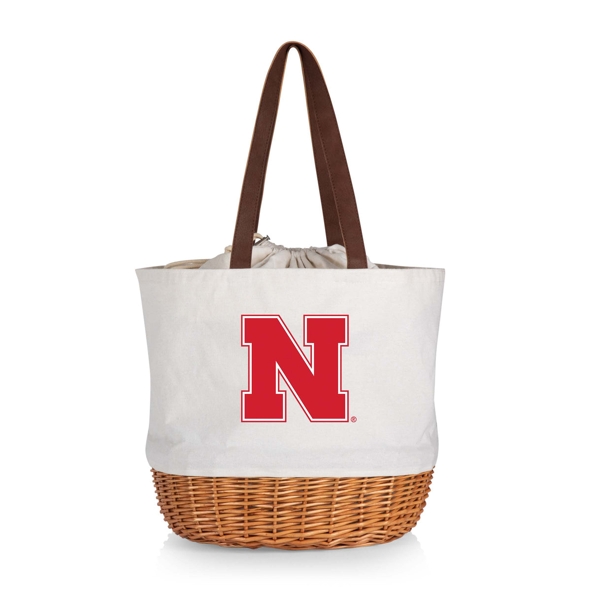 Nebraska Huskers Coronado Canvas and Willow Basket Tote