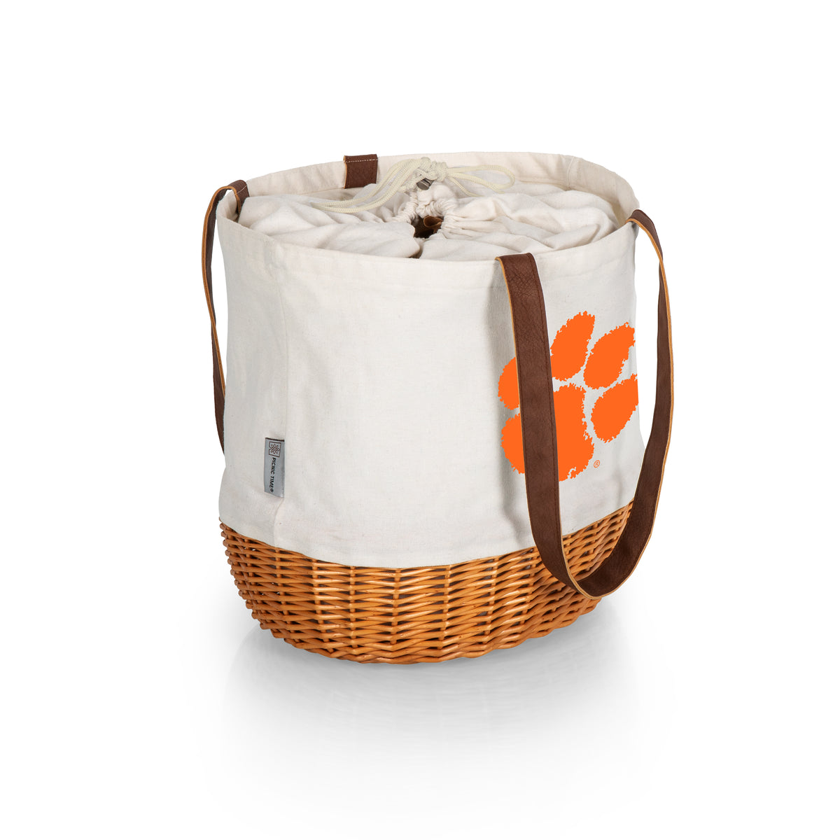 Clemson Tigers Coronado Canvas and Willow Basket Tote