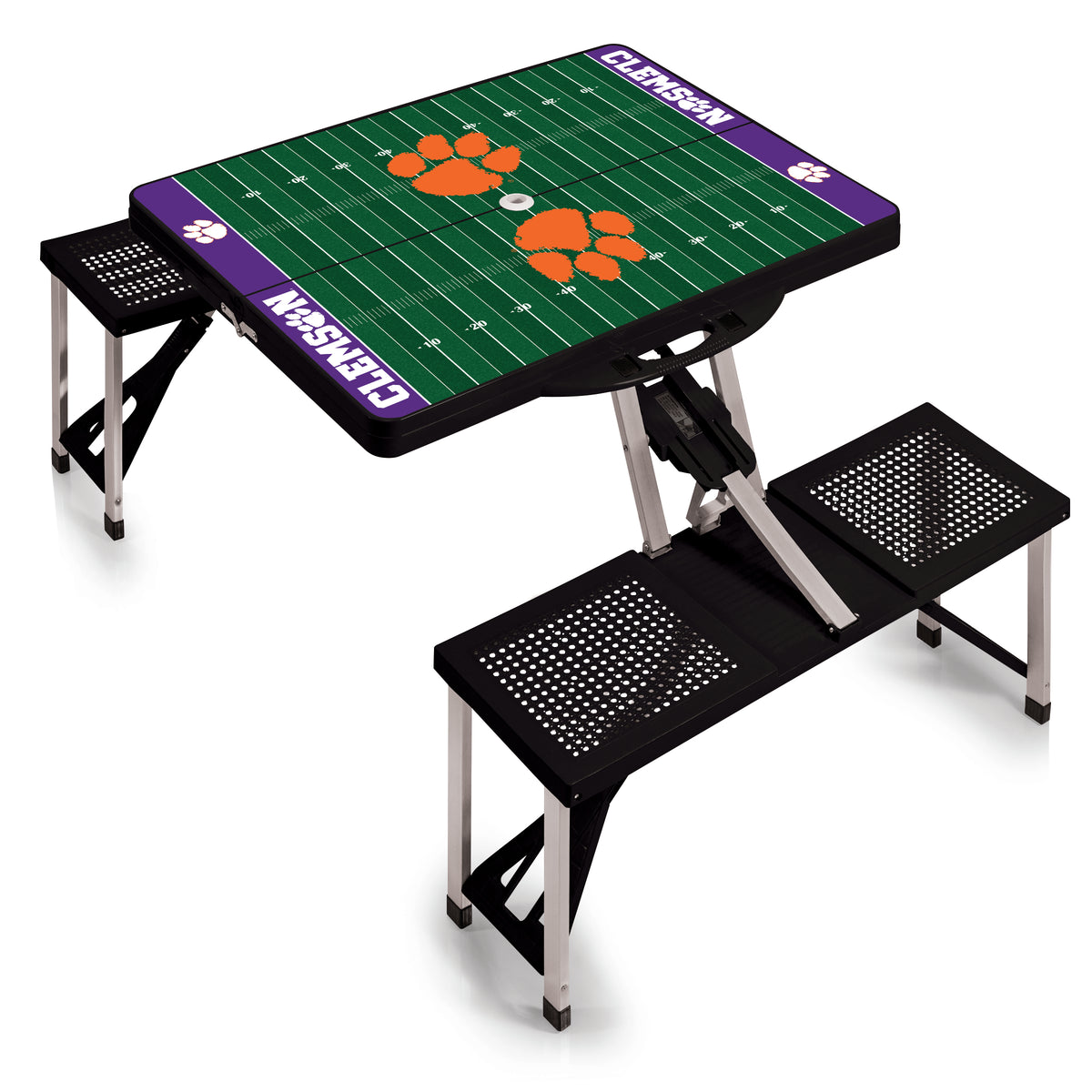 Clemson Tigers Picnic Table Portable Folding Table with Seats