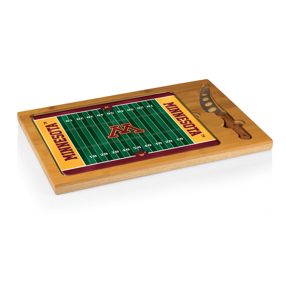 Minnesota Golden Gophers Icon Glass Top Cutting Board & Knife Set