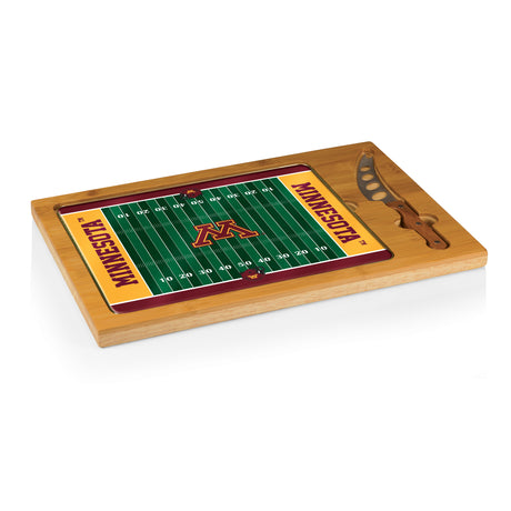 Minnesota Golden Gophers Icon Glass Top Cutting Board & Knife Set