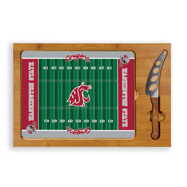 Washington State Cougars Icon Glass Top Cutting Board & Knife Set