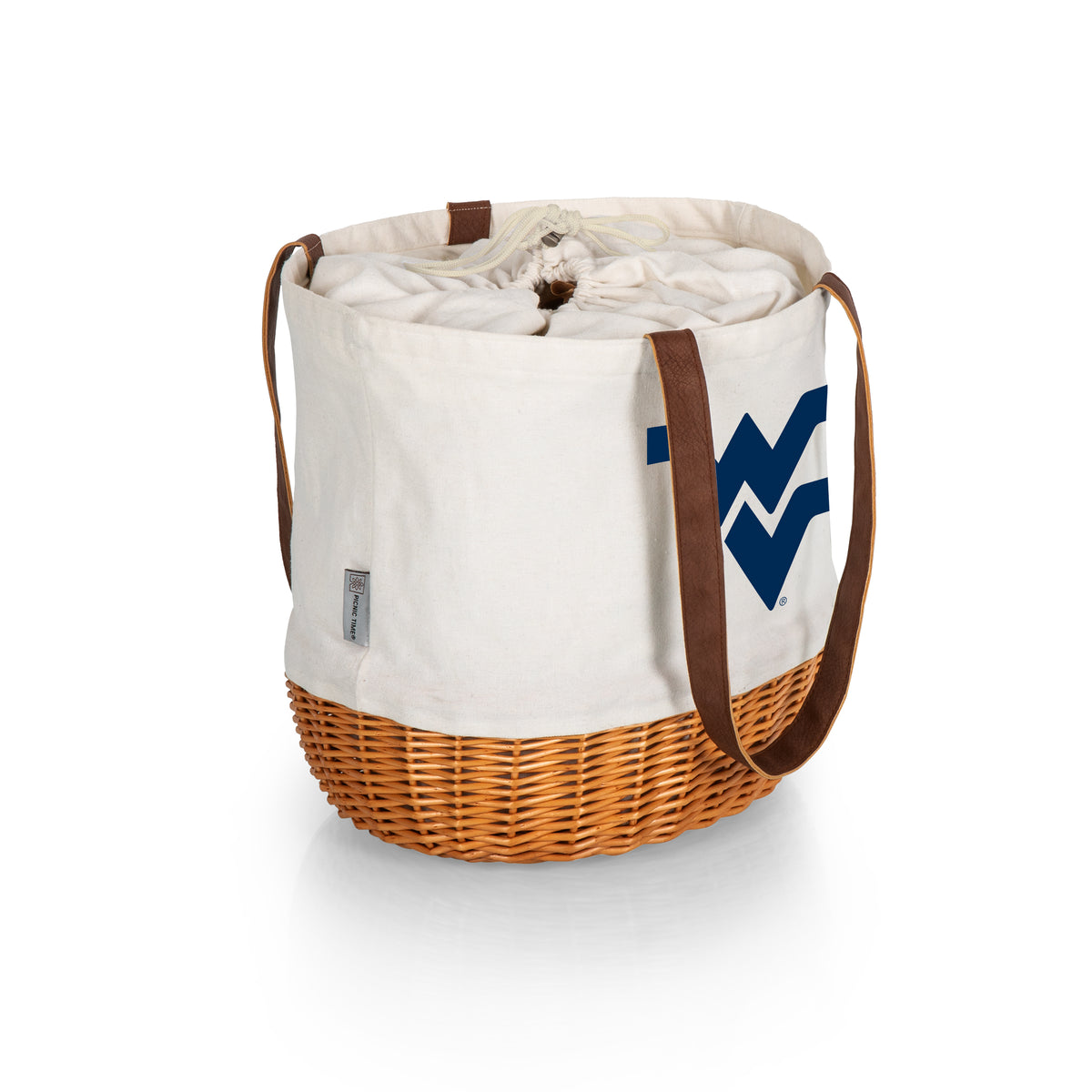 West Virginia Mountaineers Coronado Canvas and Willow Basket Tote