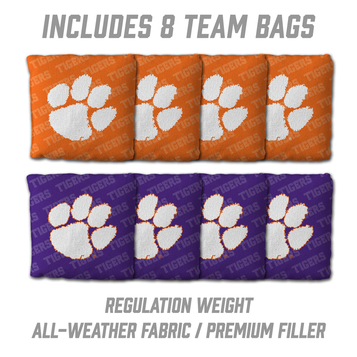 Clemson Tigers 2x3 All Wood Cornhole Game Set