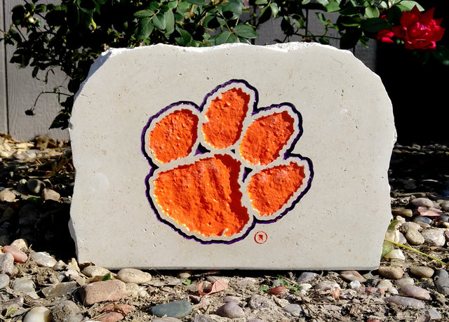 Show your love for the Clemson Tigers when you add this Engraved Limestone Decorative Stone to your collection.