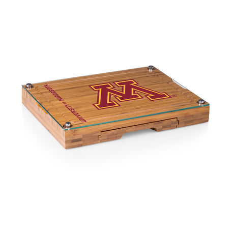 Minnesota Golden Gophers Concerto Glass Top Cheese Cutting Board & Tools Set