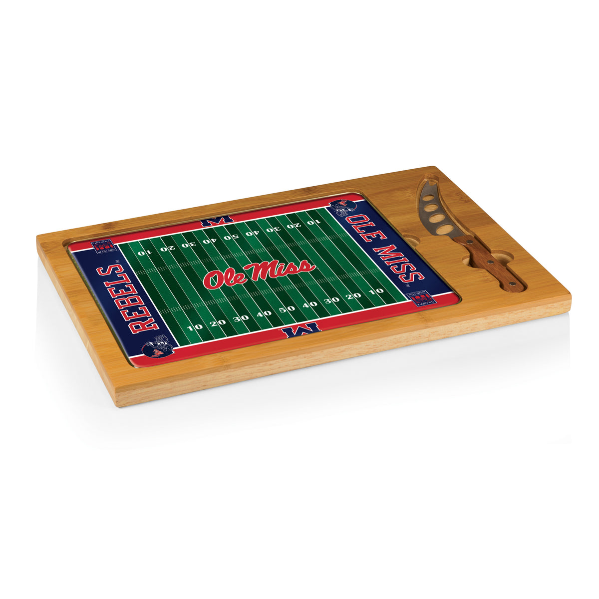 Mississippi Rebels Icon Glass Top Cutting Board & Knife Set