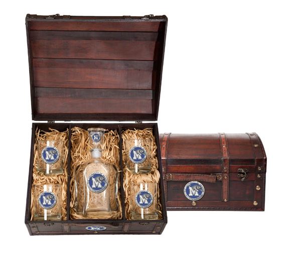 Memphis Tigers Capitol Decanter Chest Set