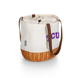 TCU Horned Frogs Coronado Canvas and Willow Basket Tote