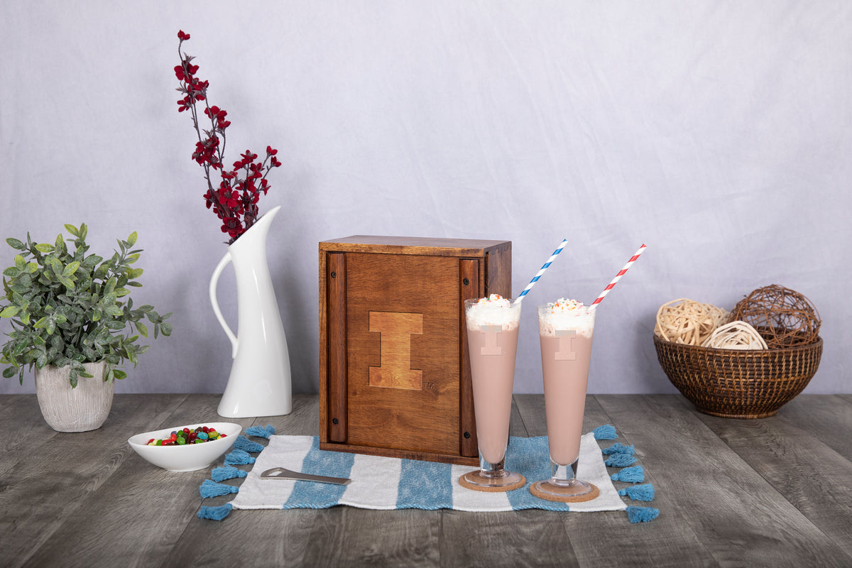 Illinois Fighting Illini Pilsner Beer Glass Gift Set