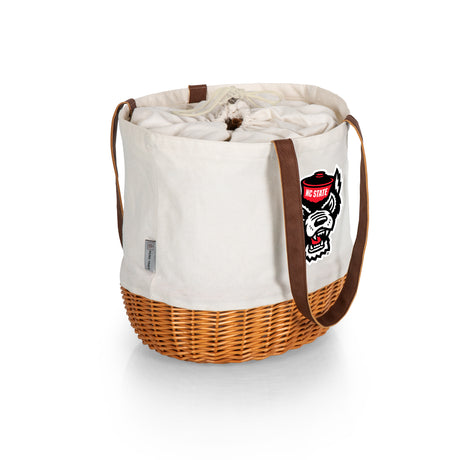 NC State Wolfpack Coronado Canvas and Willow Basket Tote
