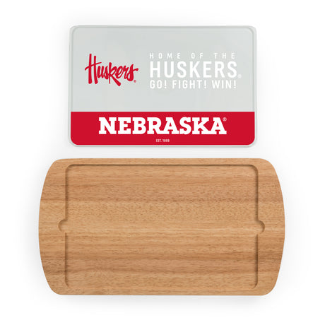 Nebraska Huskers Billboard Glass Top Serving Tray