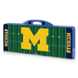 Michigan Wolverines Picnic Table Portable Folding Table with Seats - Football