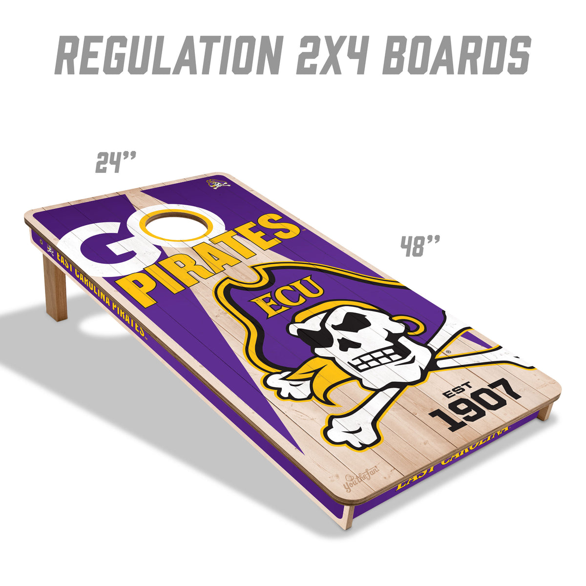 East Carolina Pirates 2x4 All Wood Cornhole Game Set