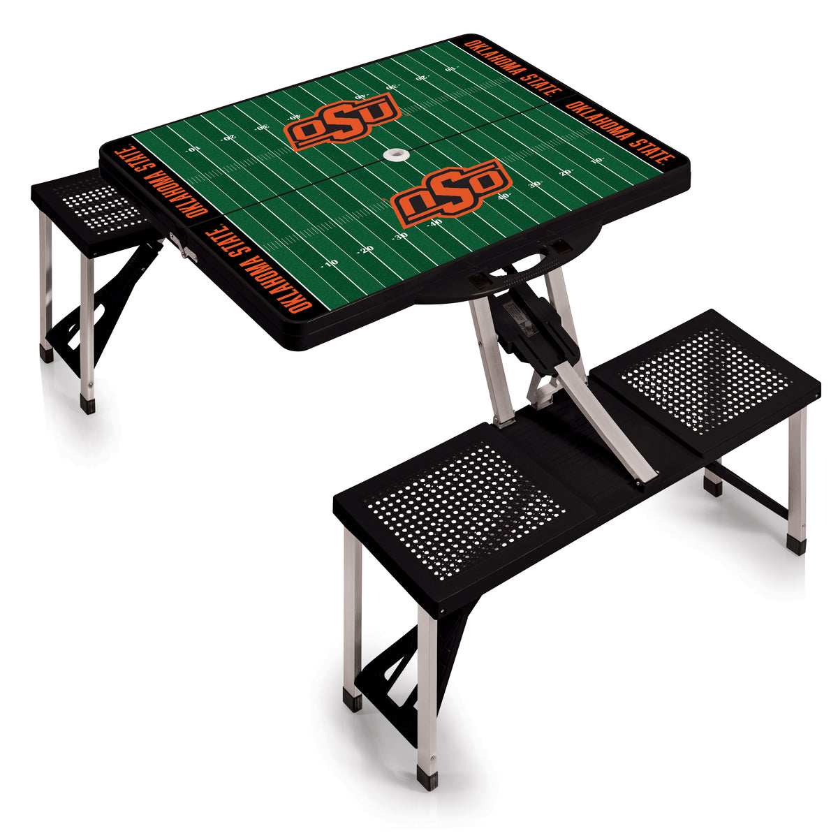 Oklahoma State Cowboys Picnic Table Portable Folding Table with Seats