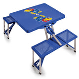Kansas Jayhawks Picnic Table Portable Folding Table with Seats