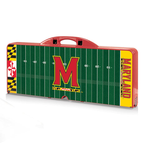 Maryland Terrapins Picnic Table Portable Folding Table with Seats - Football