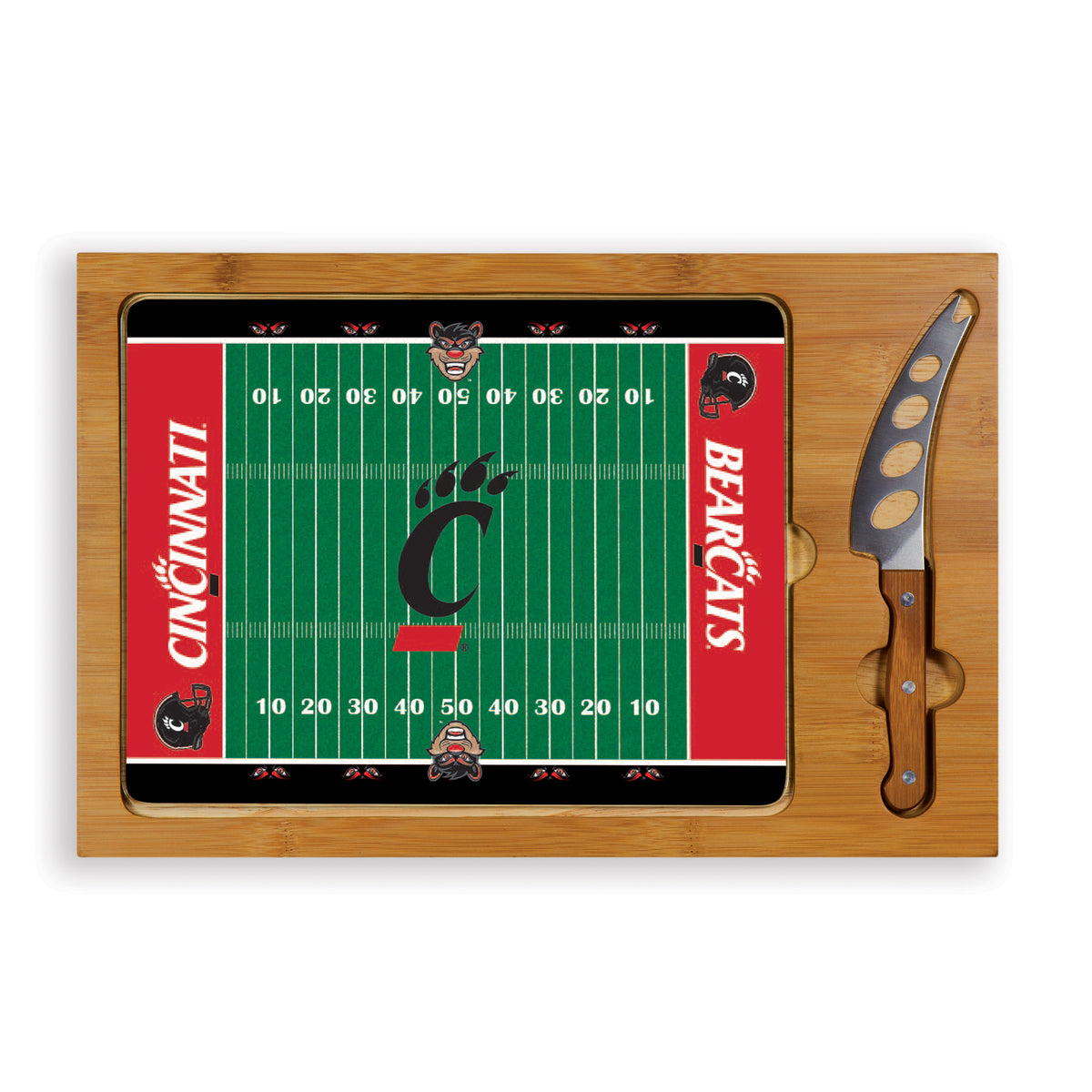Cincinnati Bearcats Icon Glass Top Cutting Board & Knife Set