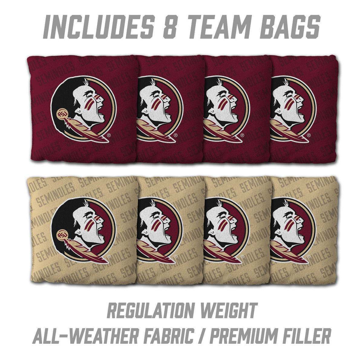 FSU Seminoles 2x4 All Wood Cornhole Game Set