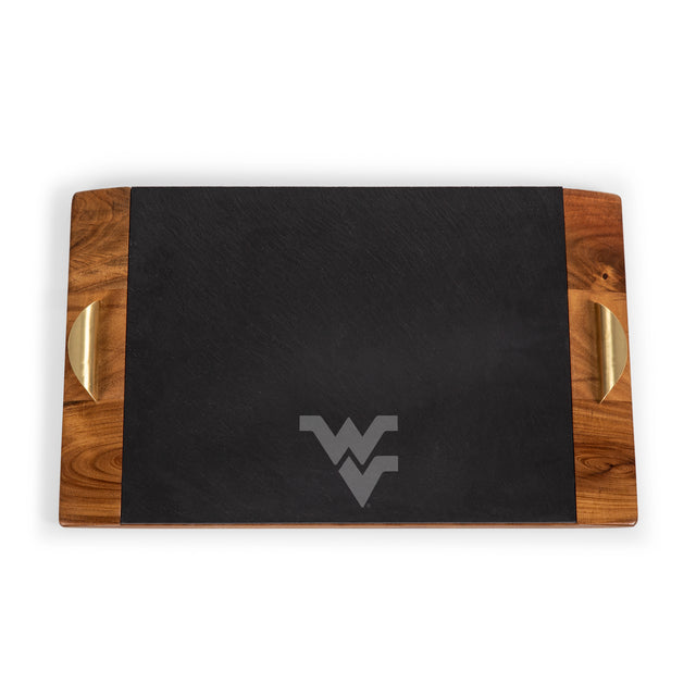 West Virginia Mountaineers Covina Acacia and Slate Serving Tray
