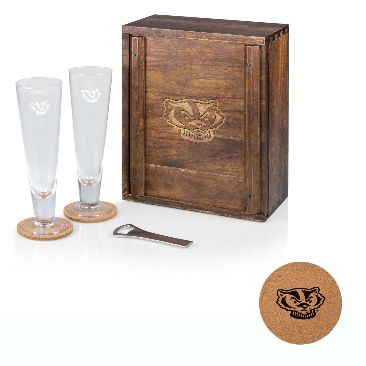 Wisconsin Badgers Pilsner Beer Glass Gift Set