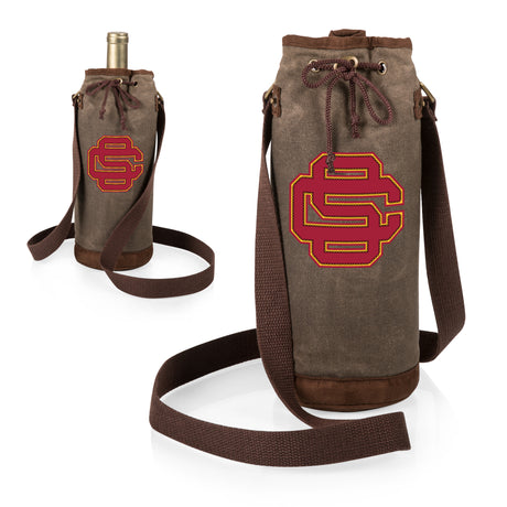 USC Trojans Waxed Canvas Wine Tote - Color Logo