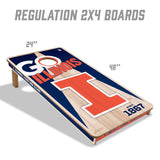 Illinois Fighting Illini 2x4 All Wood Cornhole Game Set