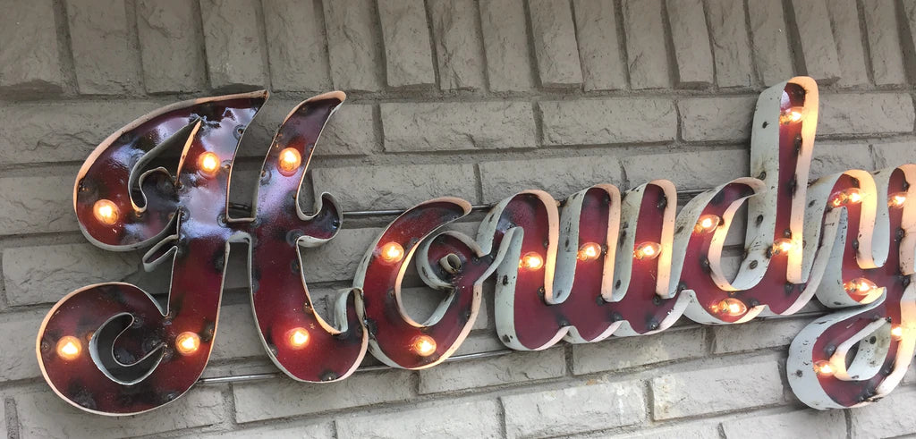 Texas A&M Aggies Recycled Metal Wall Decor Howdy Illuminated