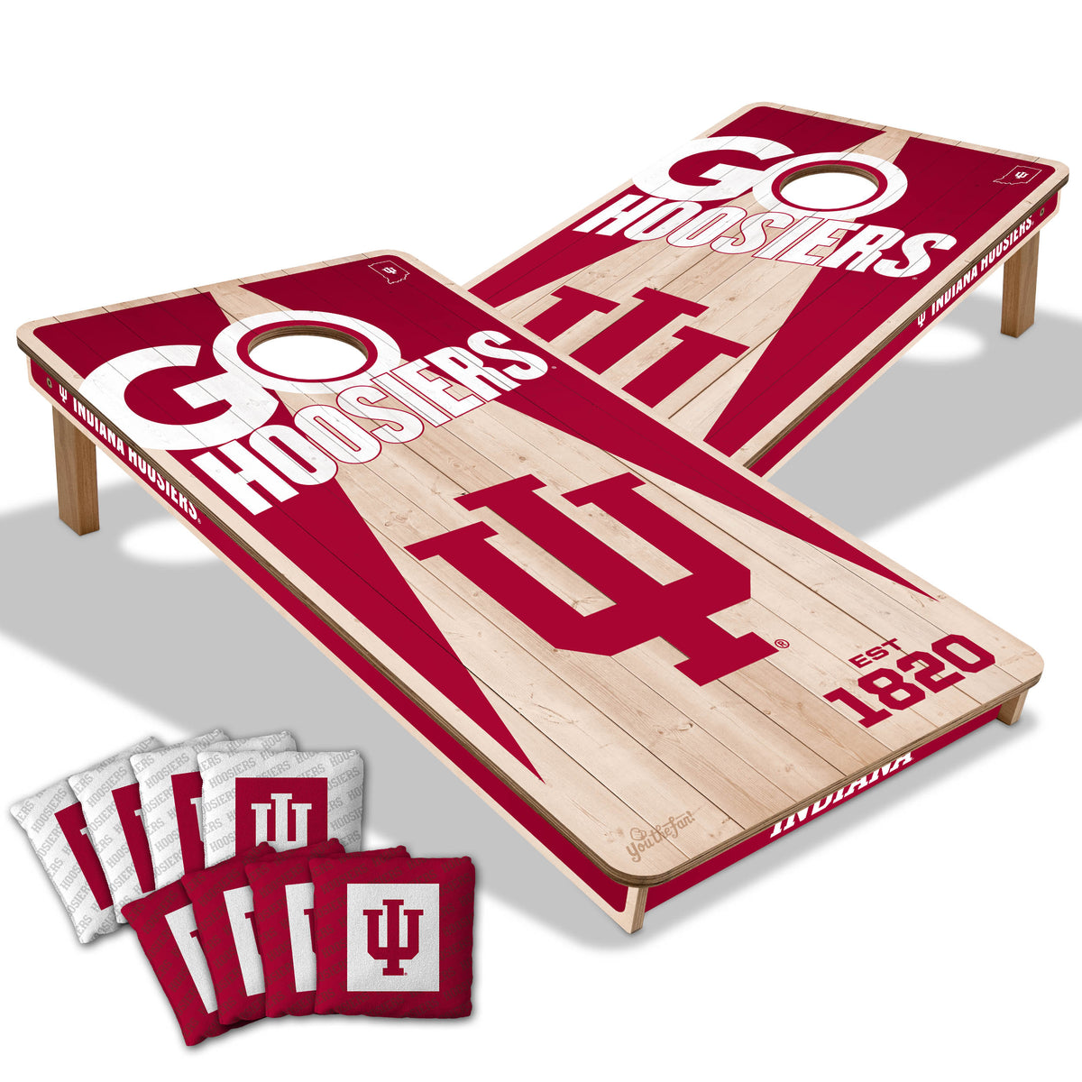 Indiana Hoosiers 2x4 All Wood Cornhole Game Set
