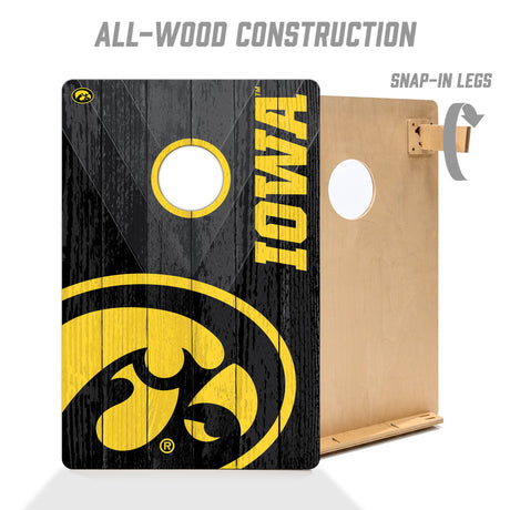 Iowa Hawkeyes 2x3 All Wood Cornhole Game Set