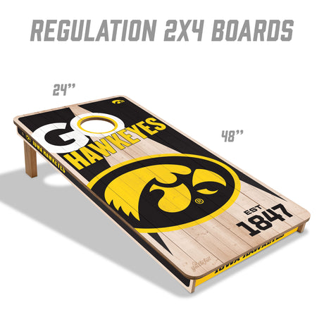 Iowa Hawkeyes 2x4 All Wood Cornhole Game Set