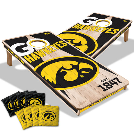 Iowa Hawkeyes 2x4 All Wood Cornhole Game Set