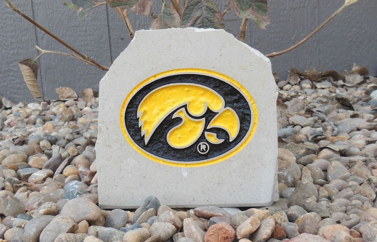 Show your love for the Iowa Hawkeyes when you add this Engraved Limestone Decorative Stone to your collection.