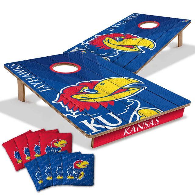 Kansas Jayhawks 2x3 All Wood Cornhole Game Set