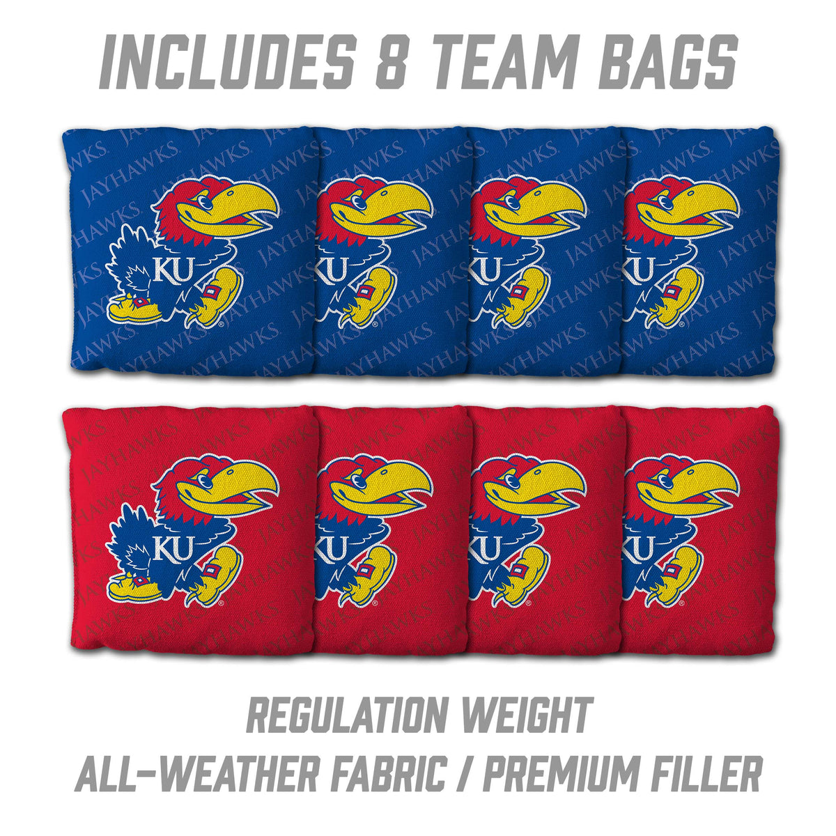 Kansas Jayhawks 2x4 All Wood Cornhole Game Set