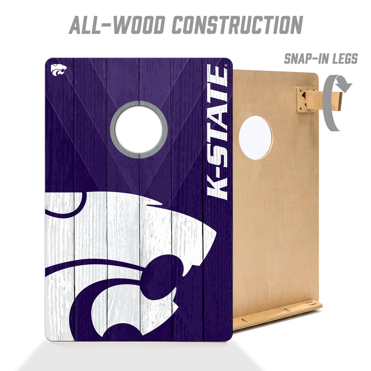 Kansas State Wildcats 2x3 All Wood Cornhole Game Set – College Logo Stuff