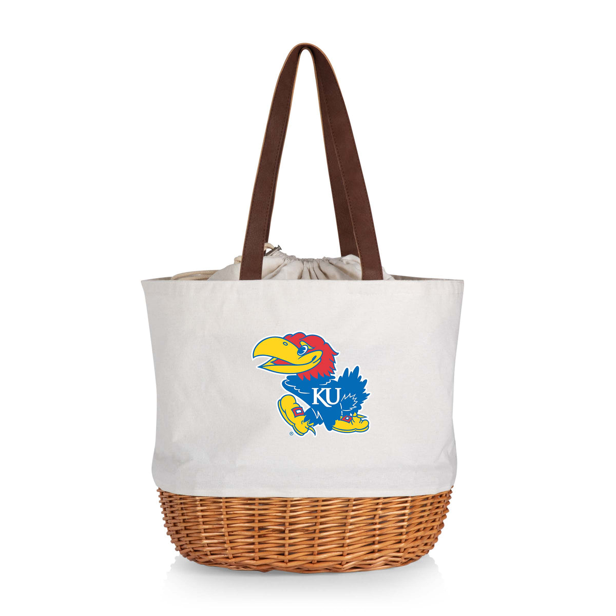 Kansas Jayhawks Coronado Canvas and Willow Basket Tote